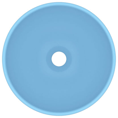 Wastafel rond 32,5x14 cm keramiek mat lichtblauw matte light blue