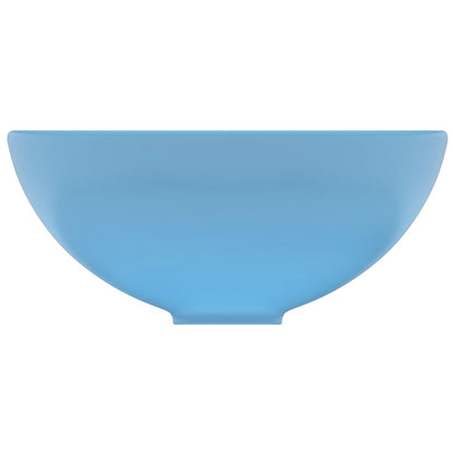 Wastafel rond 32,5x14 cm keramiek mat lichtblauw matte light blue