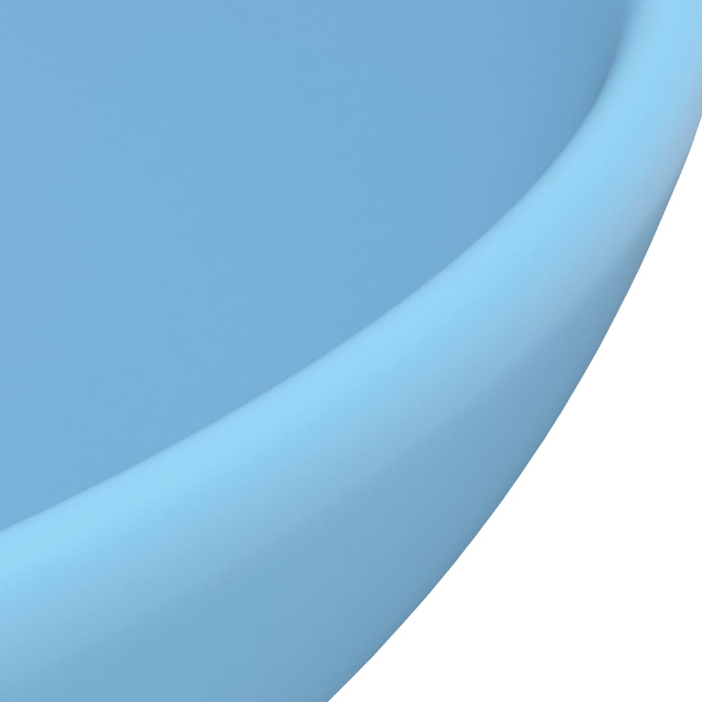 Wastafel rond 32,5x14 cm keramiek mat lichtblauw matte light blue