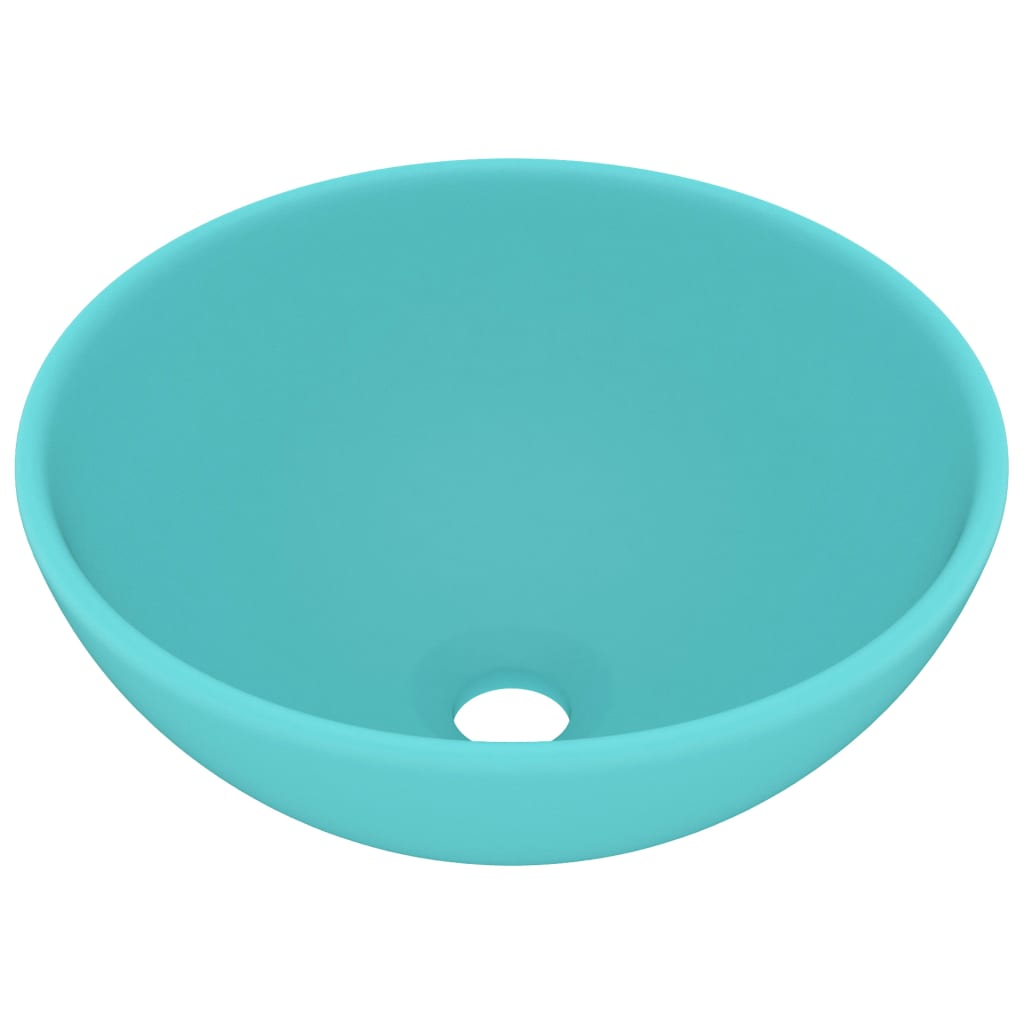 Wastafel rond 32,5x14 cm keramiek mat lichtgroen matte light green