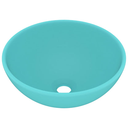 Wastafel rond 32,5x14 cm keramiek mat lichtgroen matte light green
