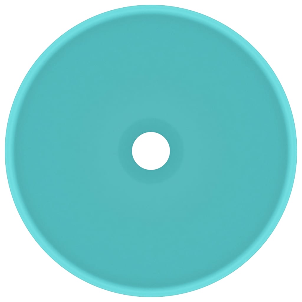 Wastafel rond 32,5x14 cm keramiek mat lichtgroen matte light green