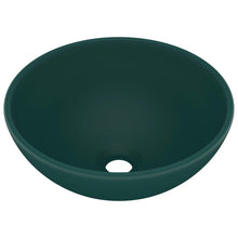 Wastafel rond 32,5x14 cm keramiek mat donkergroen matte dark green