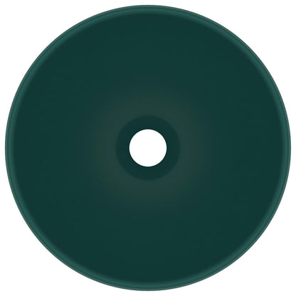 Wastafel rond 32,5x14 cm keramiek mat donkergroen matte dark green
