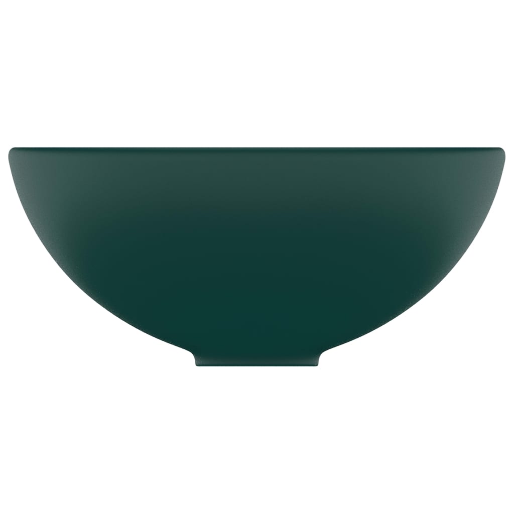 Wastafel rond 32,5x14 cm keramiek mat donkergroen matte dark green