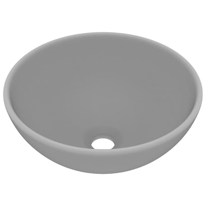 Wastafel rond 32,5x14 cm keramiek mat lichtgrijs matte light grey