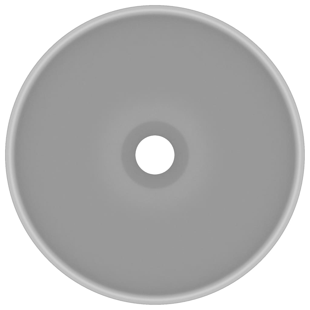 Wastafel rond 32,5x14 cm keramiek mat lichtgrijs matte light grey