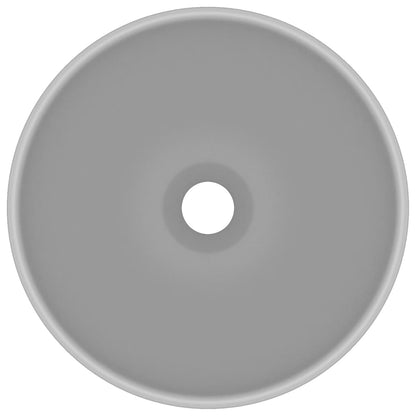Wastafel rond 32,5x14 cm keramiek mat lichtgrijs matte light grey