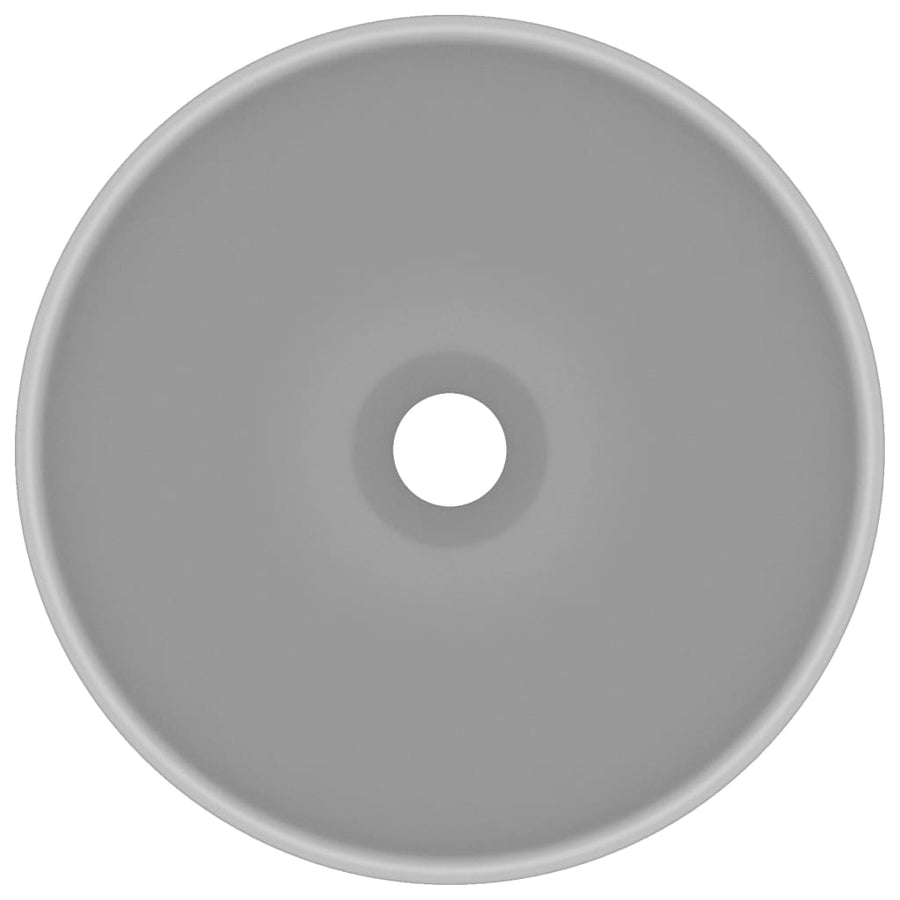 Wastafel rond 32,5x14 cm keramiek mat lichtgrijs matte light grey