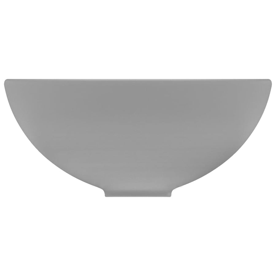 Wastafel rond 32,5x14 cm keramiek mat lichtgrijs matte light grey