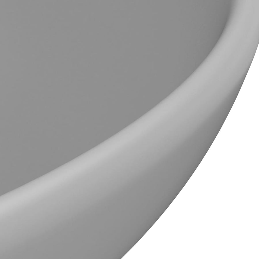 Wastafel rond 32,5x14 cm keramiek mat lichtgrijs matte light grey