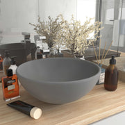Washbasin round 32.5x14 cm ceramic matt light grey