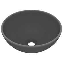 Wastafel rond 32,5x14 cm keramiek mat donkergrijs matte dark grey