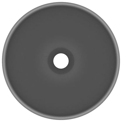 Wastafel rond 32,5x14 cm keramiek mat donkergrijs matte dark grey