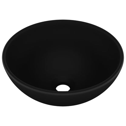 Wastafel rond 32,5x14 cm keramiek matzwart Mat zwart