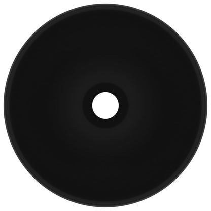 Wastafel rond 32,5x14 cm keramiek matzwart Mat zwart