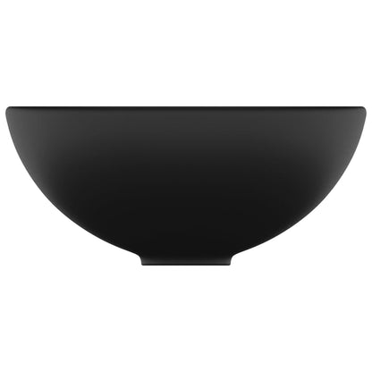 Wastafel rond 32,5x14 cm keramiek matzwart Mat zwart