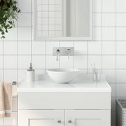 Countertop basin round ceramic matte white