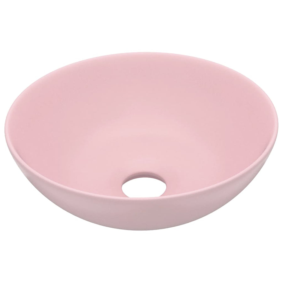 Wastafel rond keramiek matroze matte pink