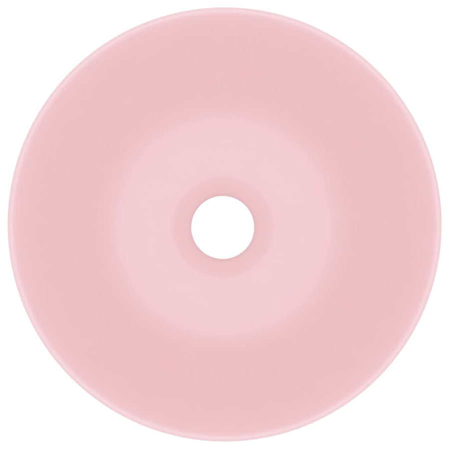 Wastafel rond keramiek matroze matte pink