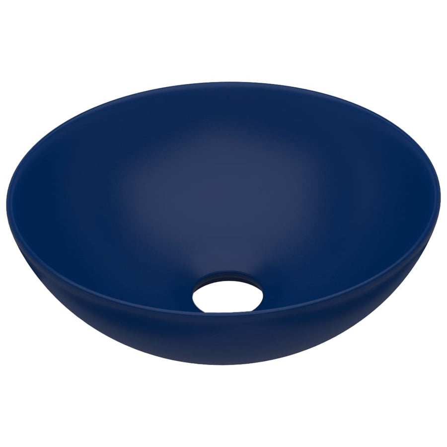 Wastafel rond keramiek donkerblauw Donkerblauw