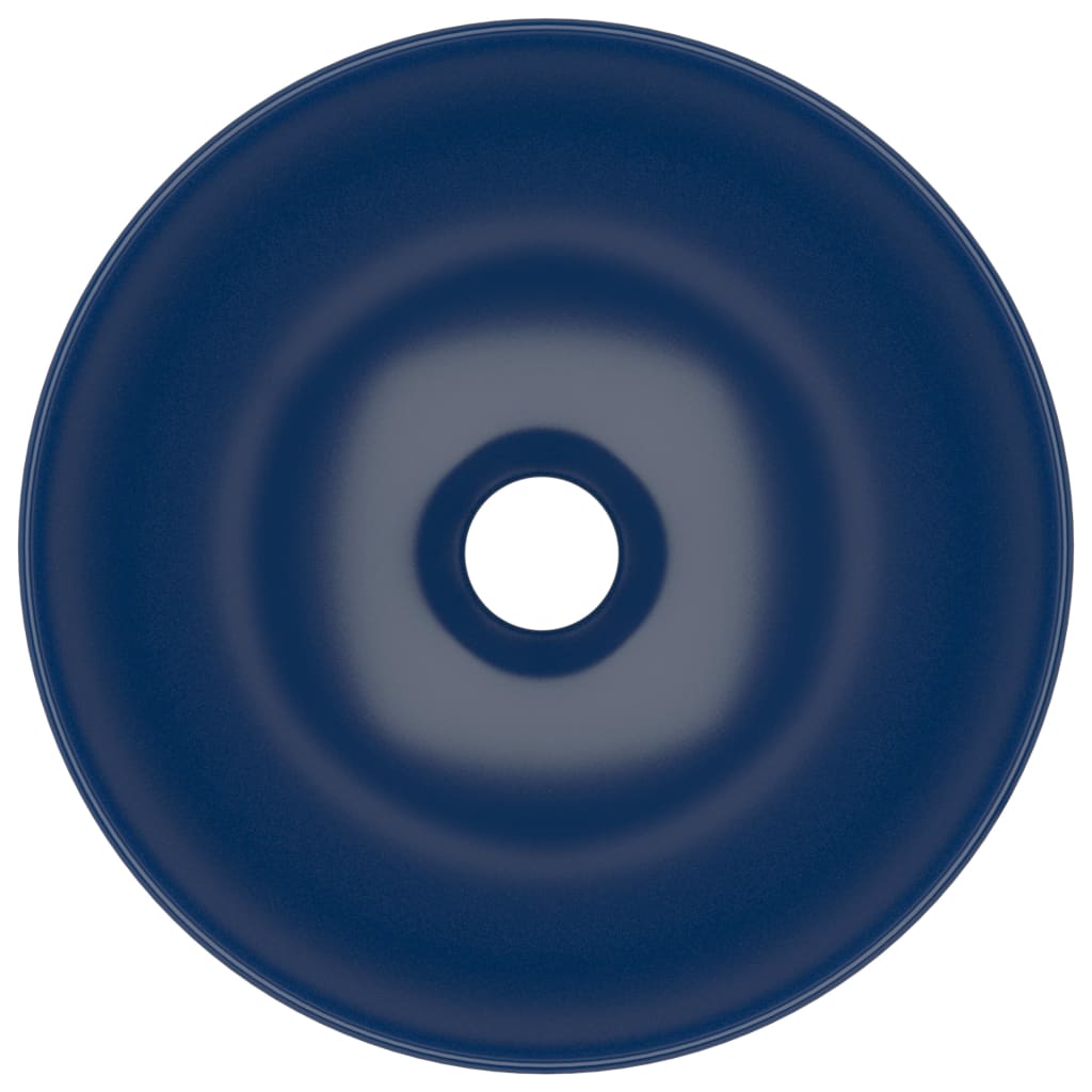 Wastafel rond keramiek donkerblauw Donkerblauw