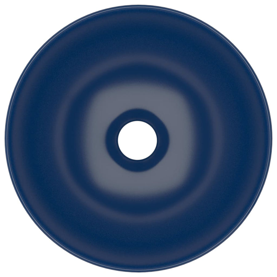 Wastafel rond keramiek donkerblauw Donkerblauw