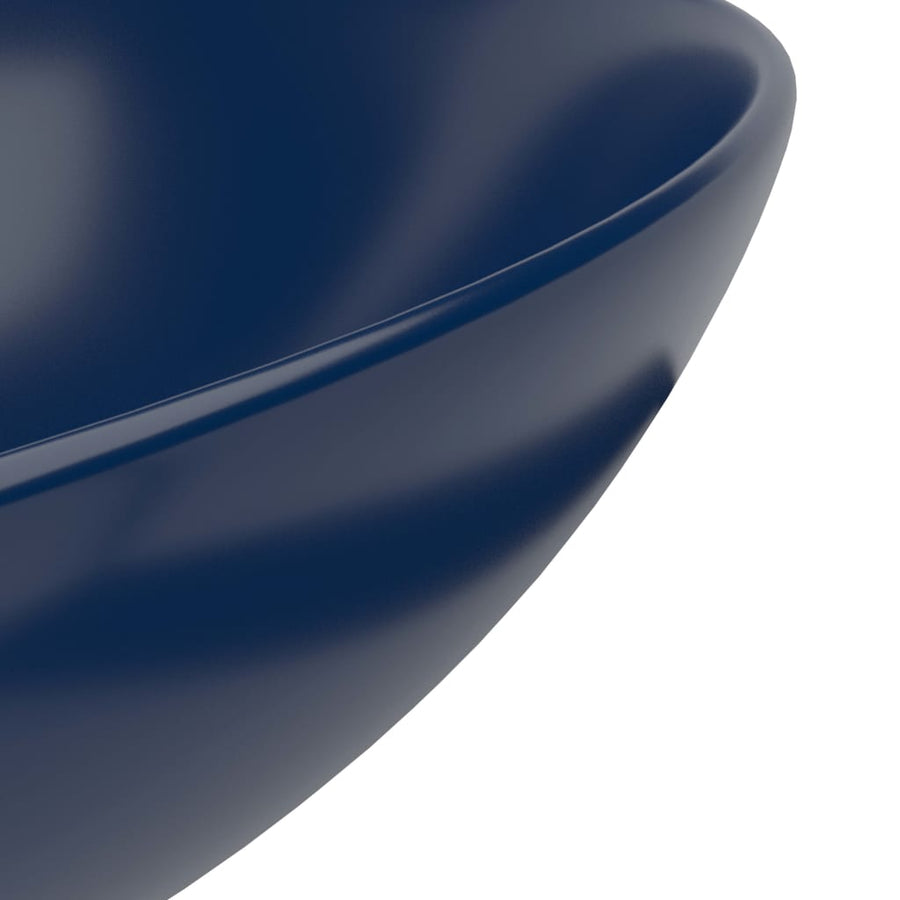 Wastafel rond keramiek donkerblauw Donkerblauw