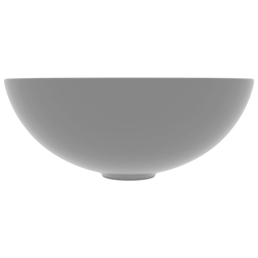 Wastafel rond keramiek lichtgrijs Lichtgrijs