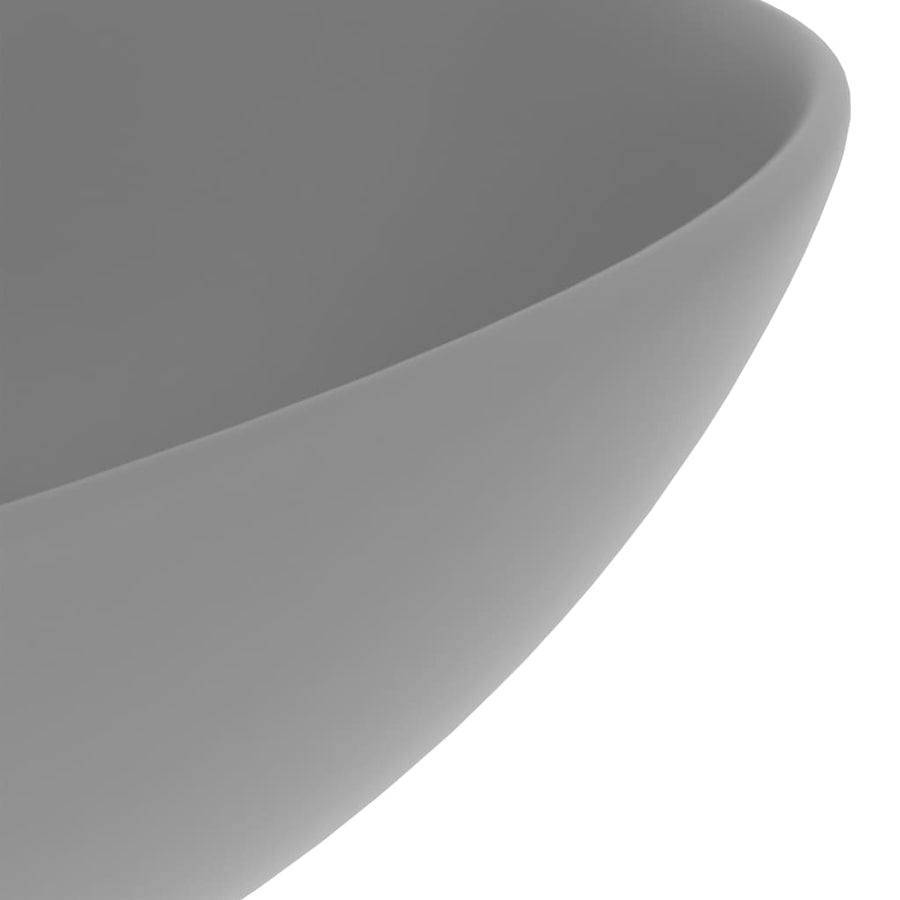 Wastafel rond keramiek lichtgrijs Lichtgrijs