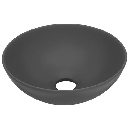 Wastafel rond keramiek donkergrijs Donkergrijs