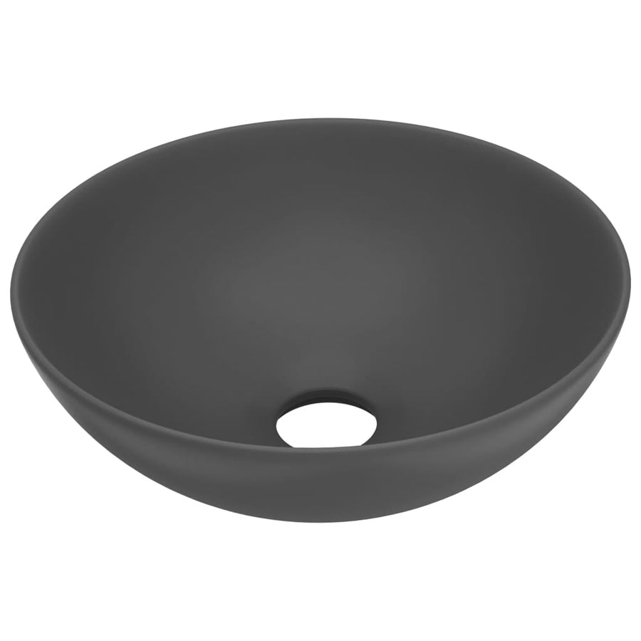Wastafel rond keramiek donkergrijs Donkergrijs