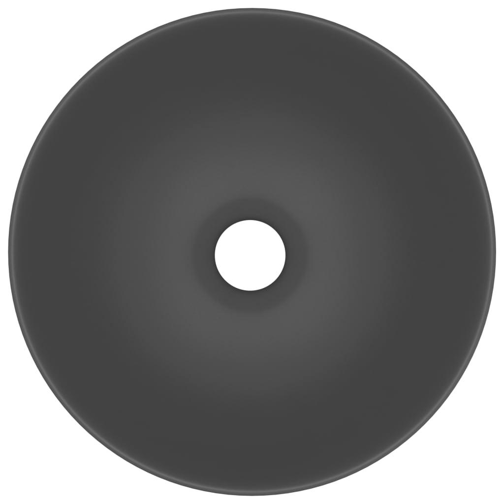 Wastafel rond keramiek donkergrijs Donkergrijs