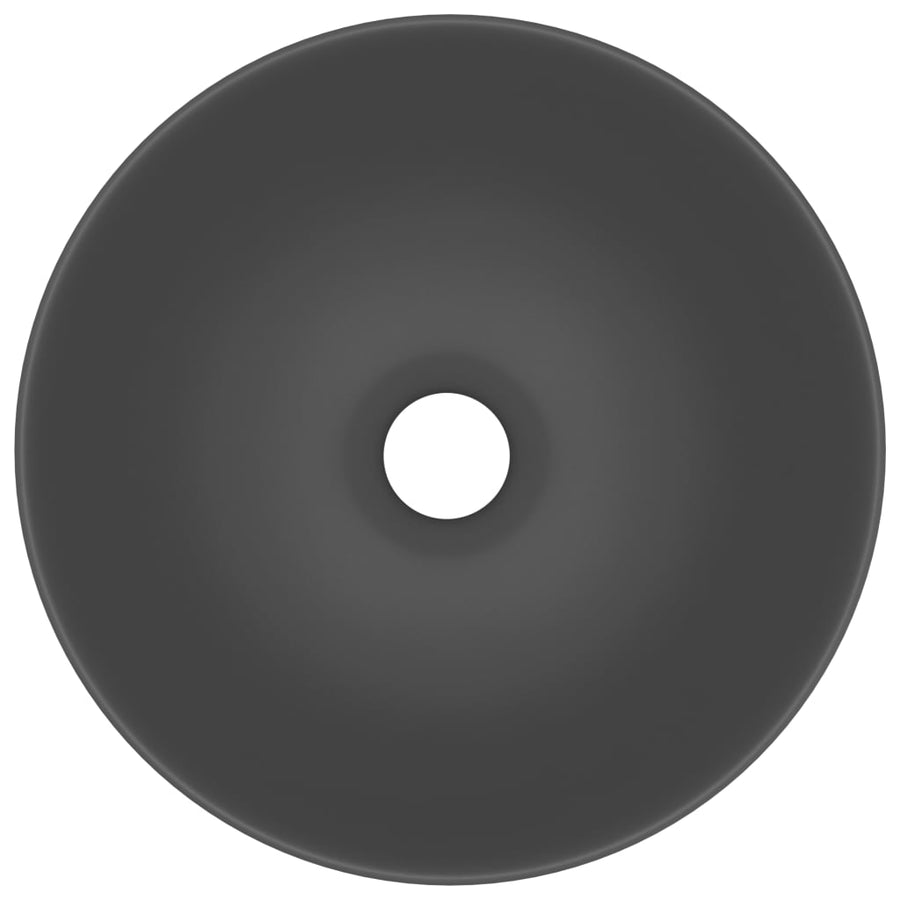 Wastafel rond keramiek donkergrijs Donkergrijs