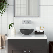 Washbasin round ceramic dark grey