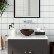 Washbasin round ceramic dark brown