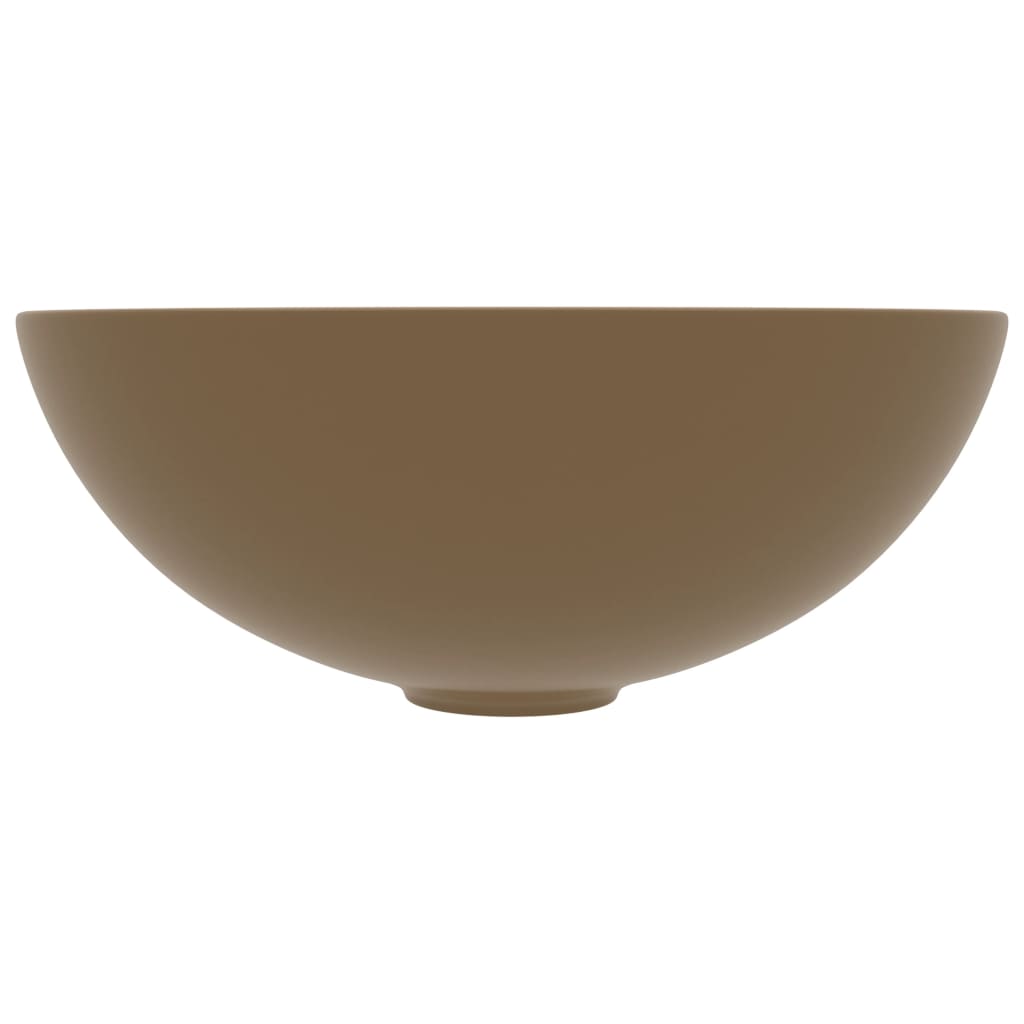 Wastafel rond keramiek matcrème matte cream