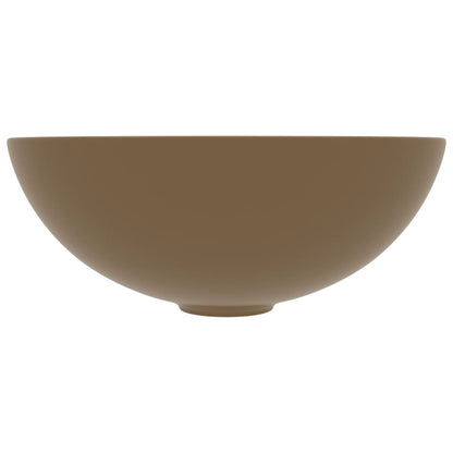 Wastafel rond keramiek matcrème matte cream