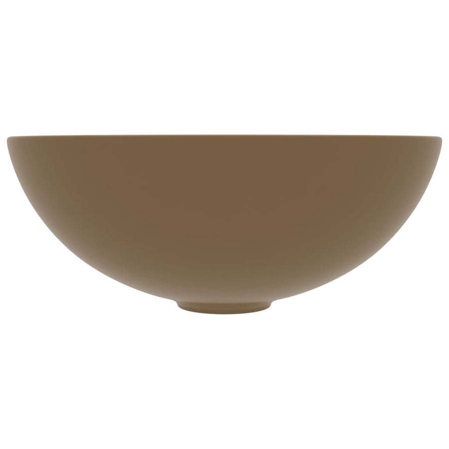 Wastafel rond keramiek matcrème matte cream