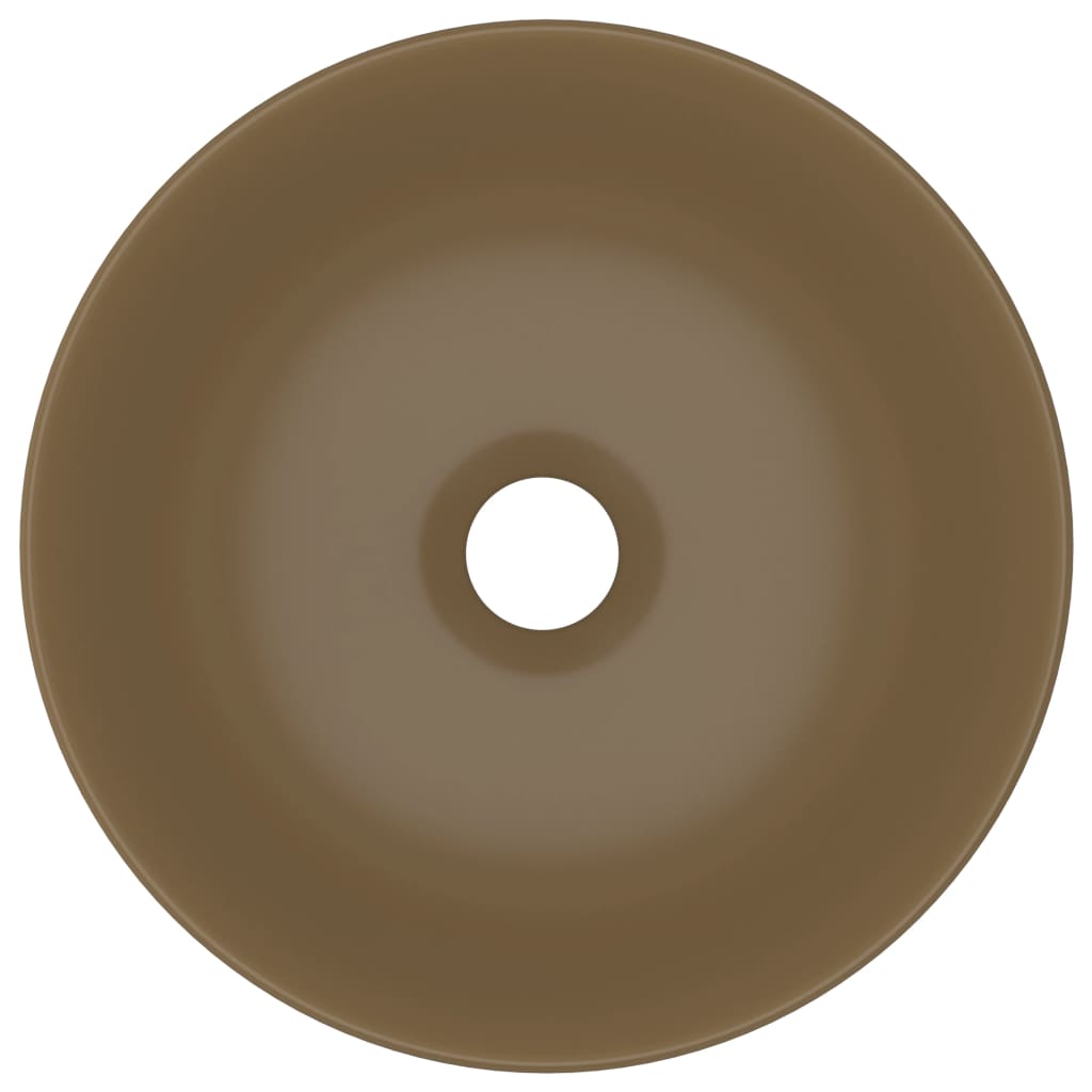 Wastafel rond keramiek matcrème matte cream