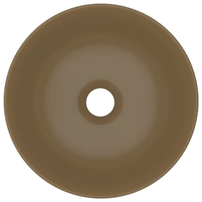 Wastafel rond keramiek matcrème matte cream