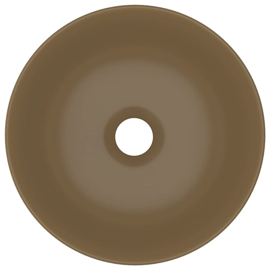 Wastafel rond keramiek matcrème matte cream