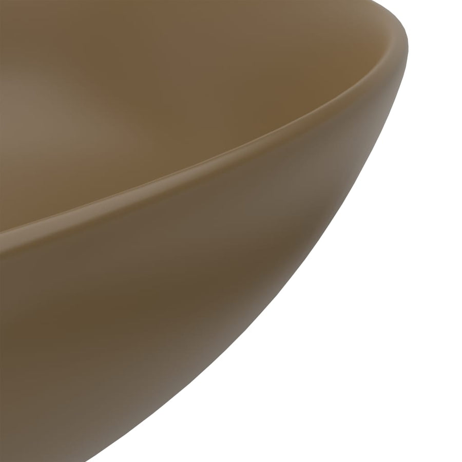 Wastafel rond keramiek matcrème matte cream