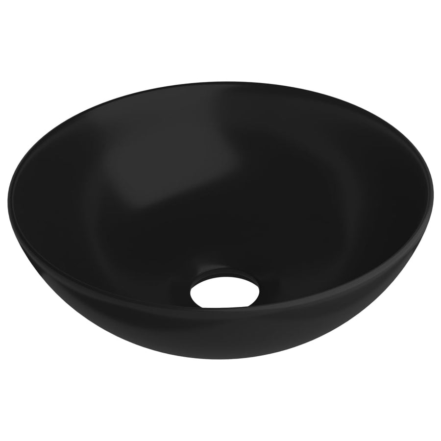 Wastafel rond keramiek matzwart Mat zwart