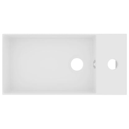 Wastafel Met Overloop Keramiek Mat Wit