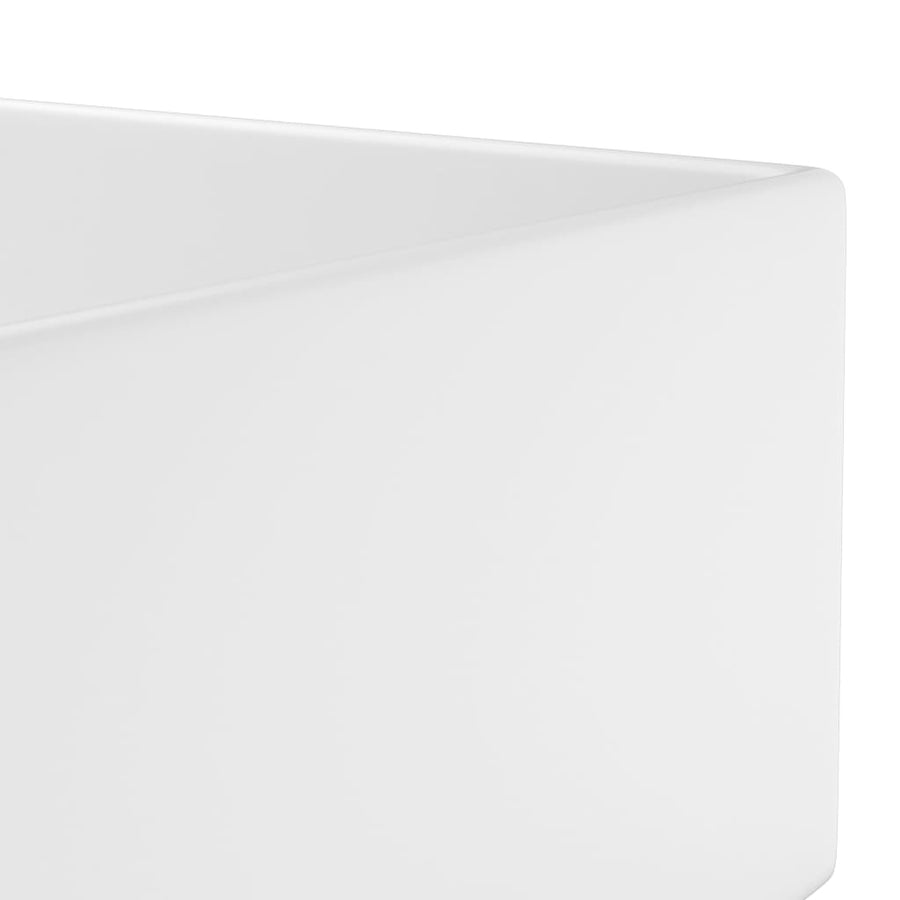 Wastafel Met Overloop Keramiek Mat Wit