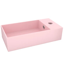 Wastafel Met Overloop Keramiek Mat Roze