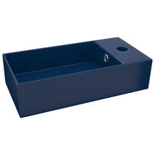 Wastafel met overloop keramiek donkerblauw Donkerblauw