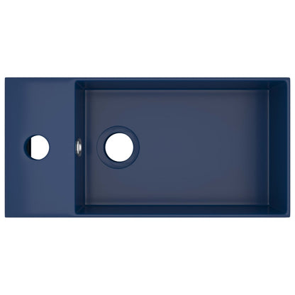 Wastafel met overloop keramiek donkerblauw Donkerblauw