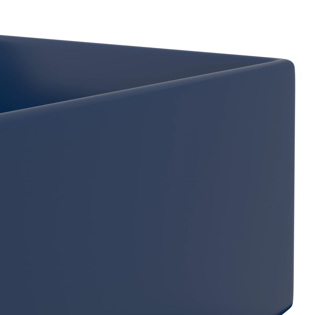 Wastafel met overloop keramiek donkerblauw Donkerblauw